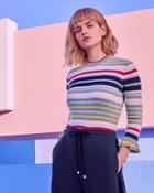 Ted Baker Striped Knitted Top With Frills