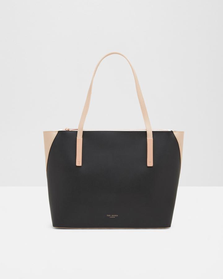 Ted Baker Colour Block Large Leather Shopper Bag