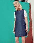 Ted Baker Lace-up Detail Dress Mid Wash