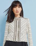 Ted Baker Embellished Boucl Cropped Jacket Ivory