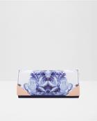 Ted Baker Persian Metal Corner Leather Matinee Purse Navy