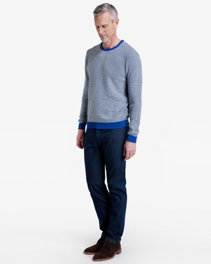 Ted Baker Tall Slim Fit Printed Hem Jeans Rinse Denim