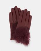 Ted Baker Leather Pom Pom Gloves