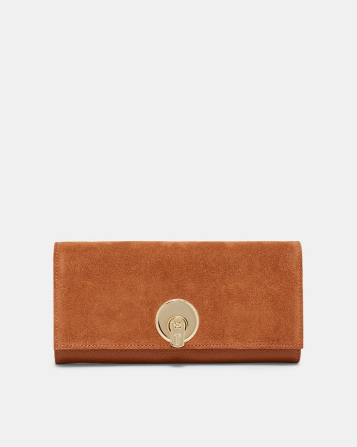 Ted Baker Circle Lock Suede Matinee Wallet