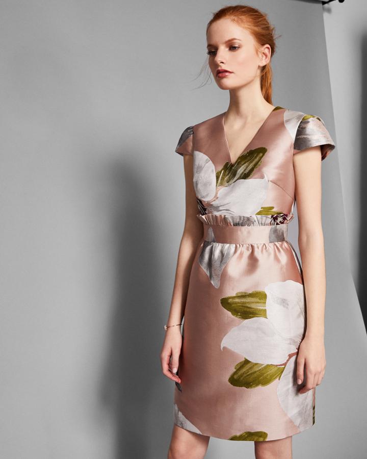 Ted Baker Chatsworth Jacquard Ruffle Dress