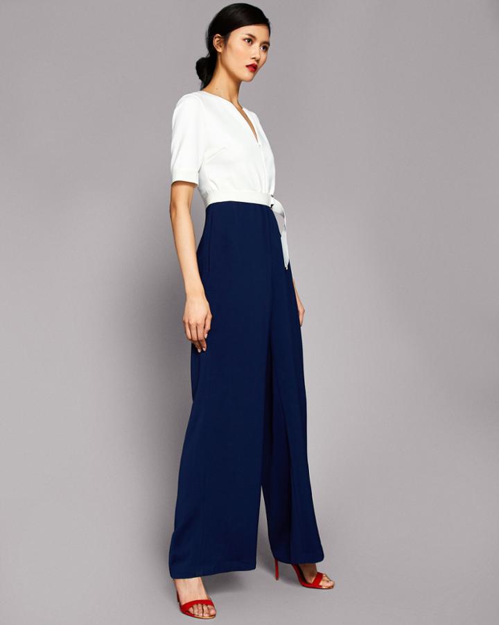 Ted Baker Zip Front Wide Leg Jumpsuit