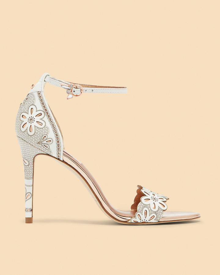Ted Baker Laser Cut Floral Heeled Sandals