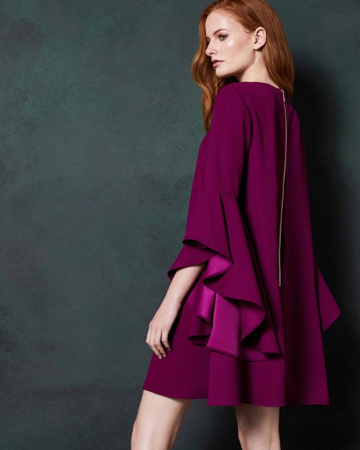 Ted Baker A-line Waterfall Sleeve Dress