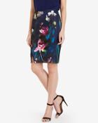 Ted Baker Floral Pencil Skirt Dark Blue