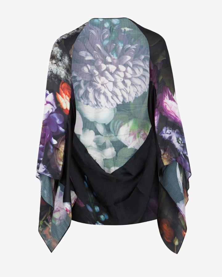 Ted Baker Shadow Floral Silk Cape Scarf Mid