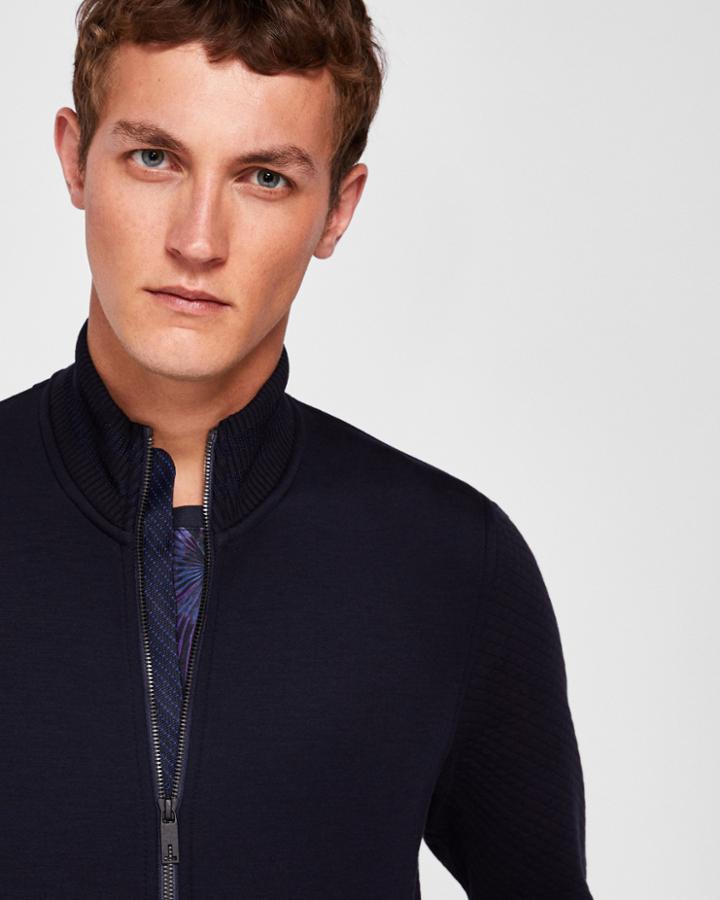 Ted Baker Quilted Panel Neoprene Bomber Jacket