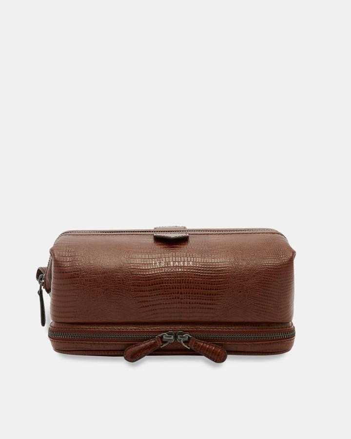 Ted Baker Croc Effect Leather Wash Bag