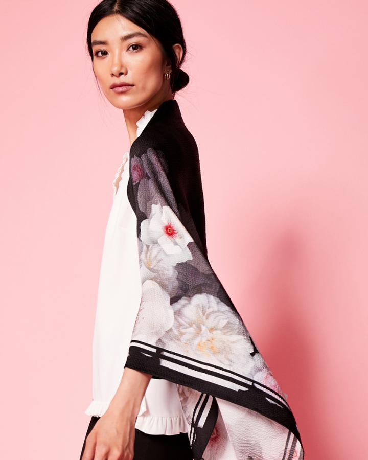 Ted Baker Chelsea Silk Cape Scarf Black
