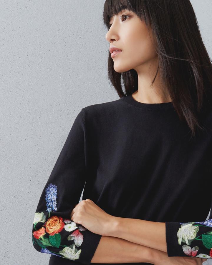 Ted Baker Kensington Floral Embroidered Sweater