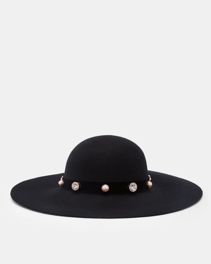 Ted Baker Crystal And Pearl Studded Hat