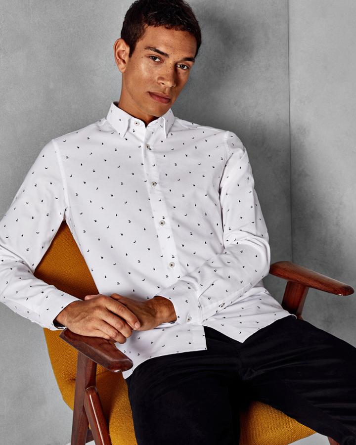 Ted Baker Fruit Print Cotton Shirt