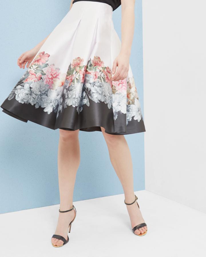 Ted Baker Painted Posie Pleated Skirt