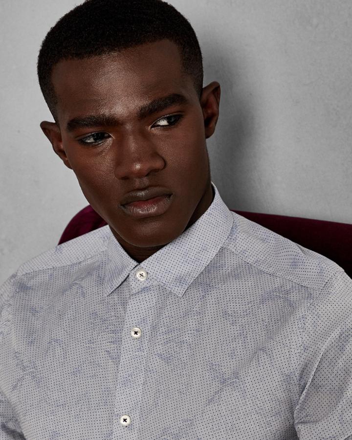 Ted Baker Floral Contrast Cotton Shirt