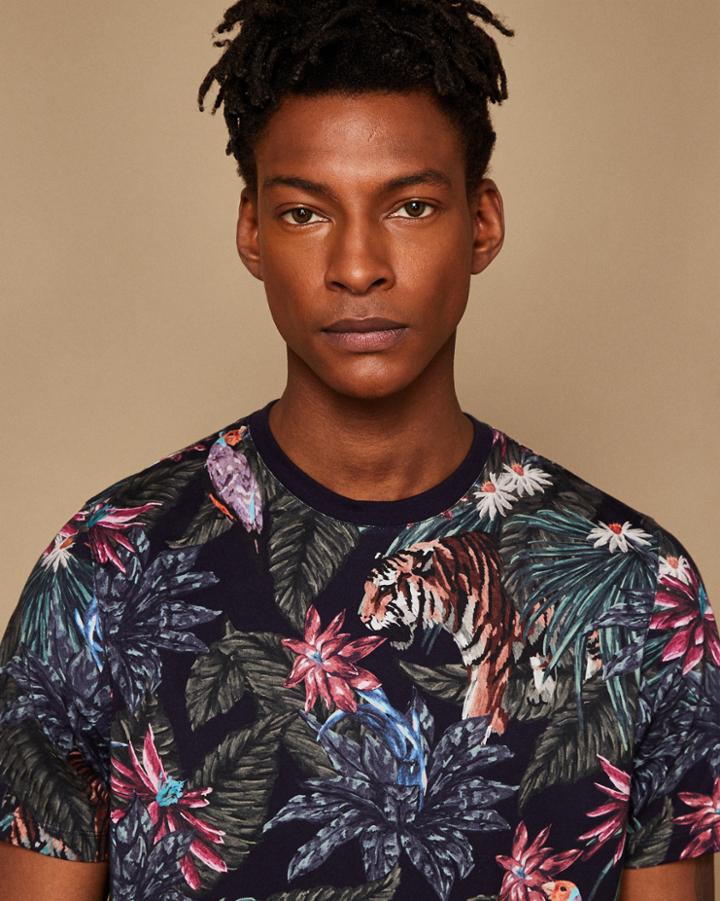 Ted Baker Tiger Print Cotton T-shirt