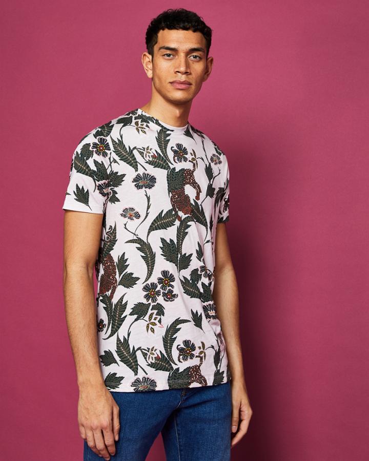 Ted Baker Animal Print Cotton T-shirt