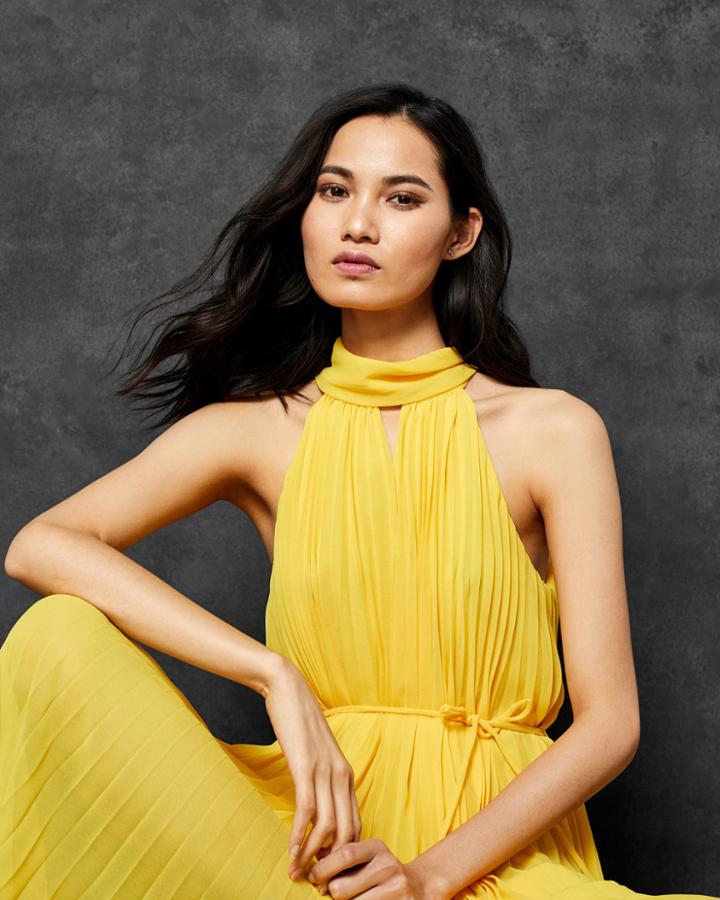 Ted Baker Pleated Collar Maxi Dress