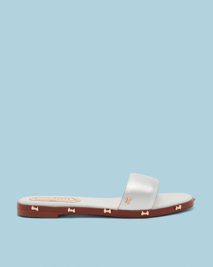 Ted Baker Studded Bow Leather Sandals