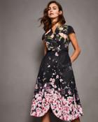 Ted Baker Blossom Wrap Midi Dress Black