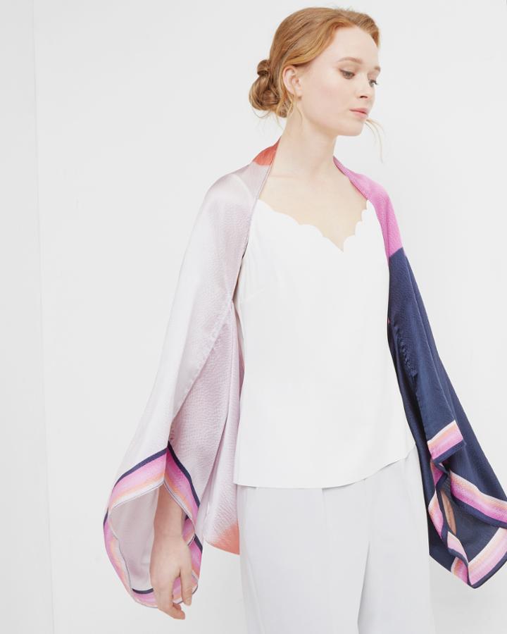 Ted Baker Marina Mosaic Silk Cape Scarf