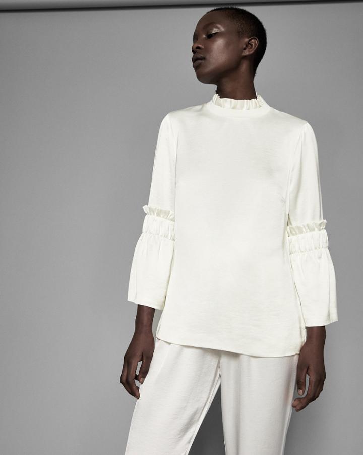 Ted Baker Frilled Sleeve High Neck Top