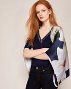 Ted Baker Chatsworth Bloom Silk Cape Scarf Mid