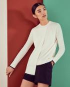 Ted Baker Crossover Organic Cotton-blend Sweater Ivory