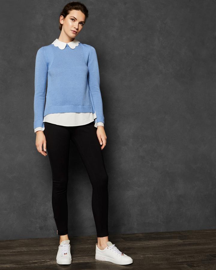 Ted Baker Scallop Collar Mock Shirt Jumper