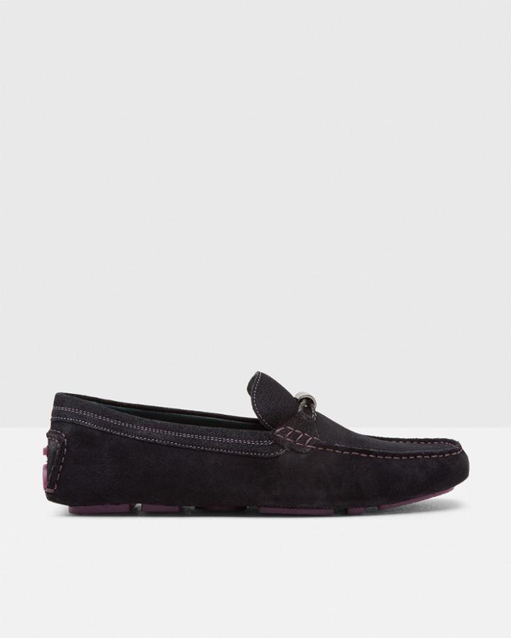 Ted Baker Geo Print Suede Driving Moccasins