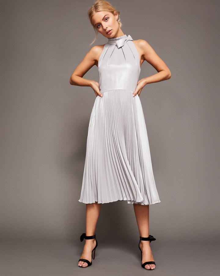 Ted Baker High Neck Pleated Midi Dress
