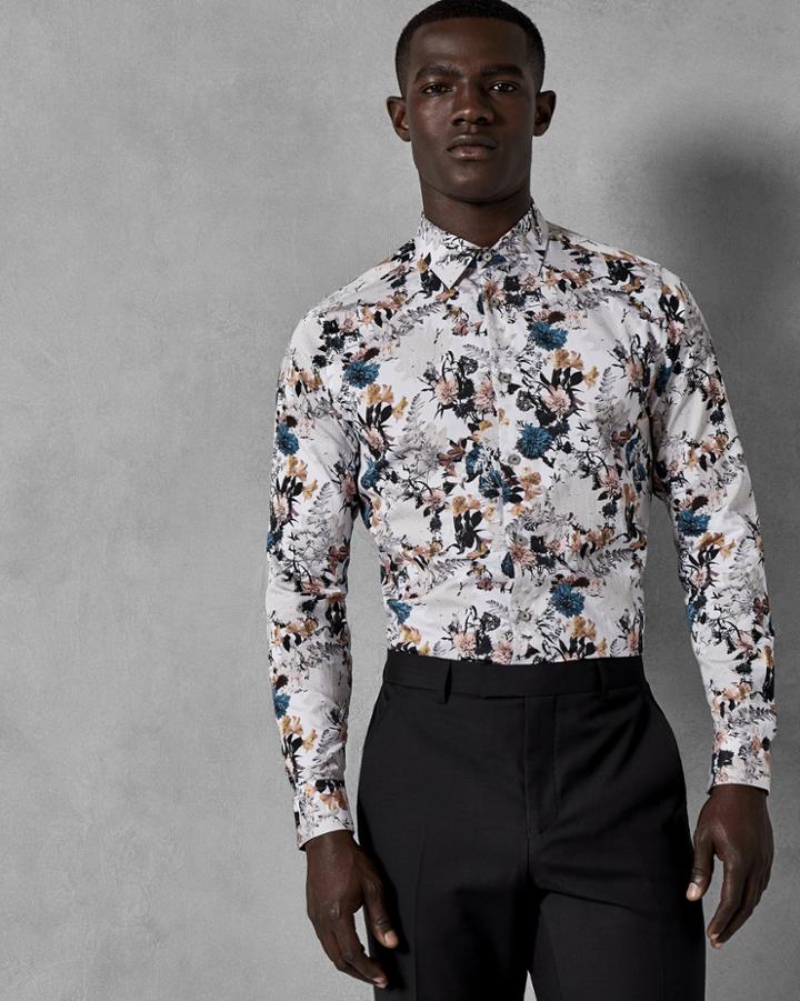 Ted Baker Cotton Floral Geo Dot Shirt
