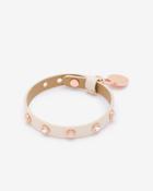 Ted Baker Crystal And Pearl Studded Leather Bracelet