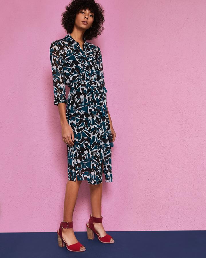 Ted Baker Crane Print Shirt Dress