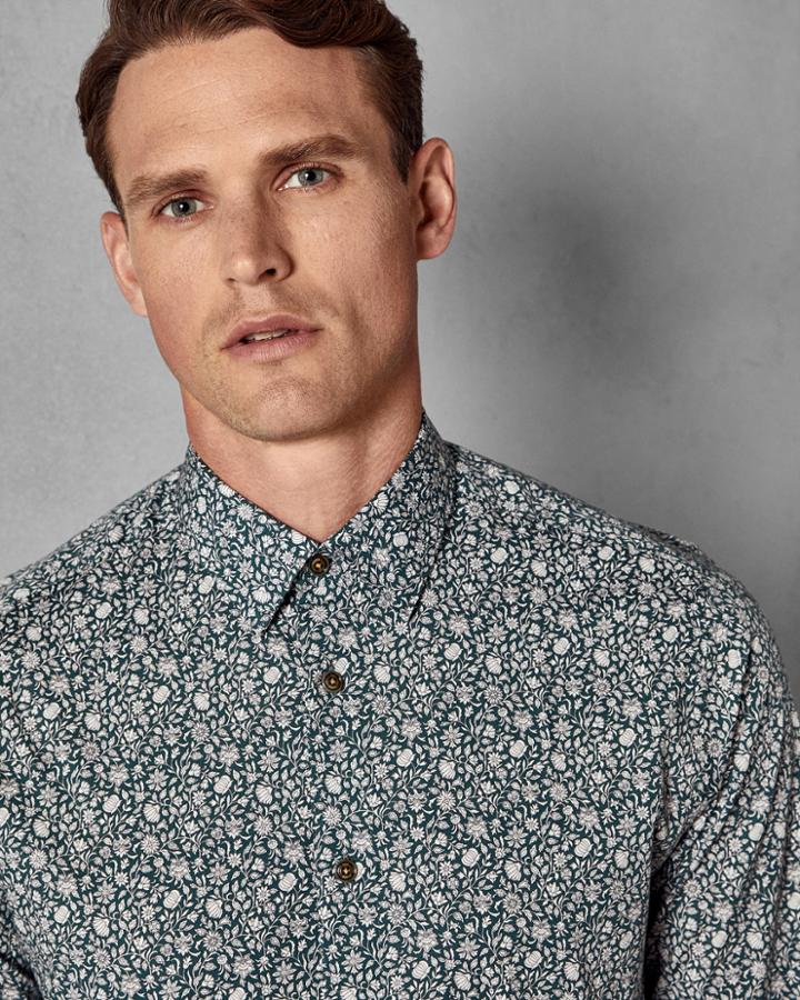 Ted Baker Sunflower Print Cotton Shirt