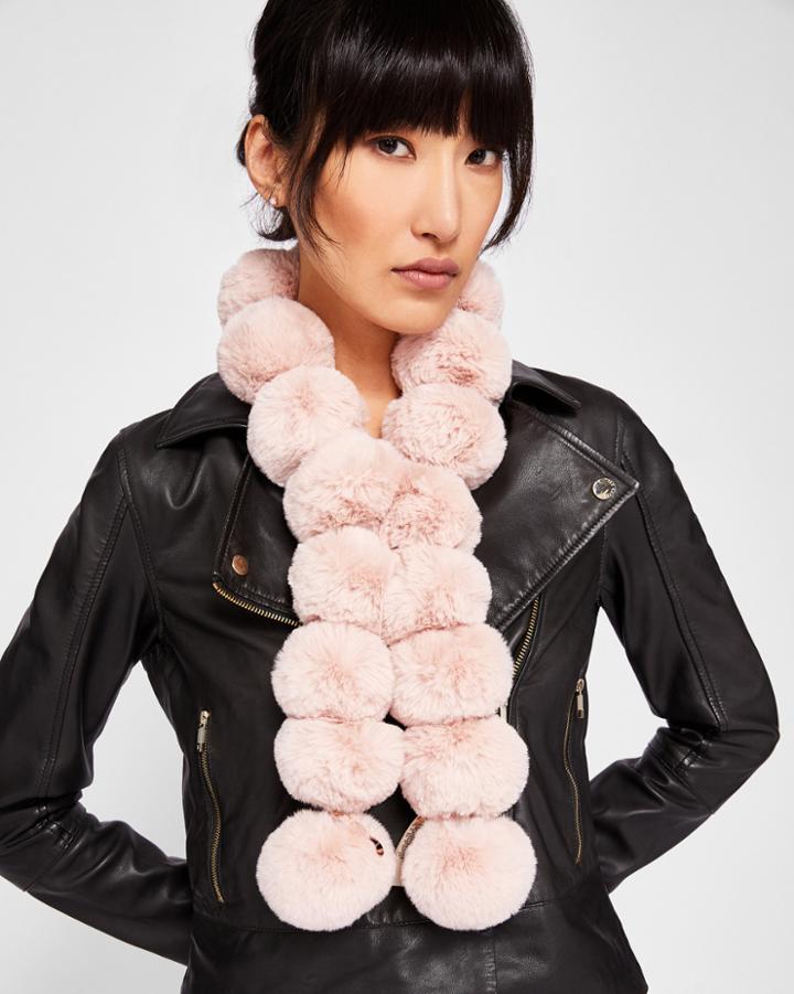 Ted Baker Faux Fur Pom-pom Scarf