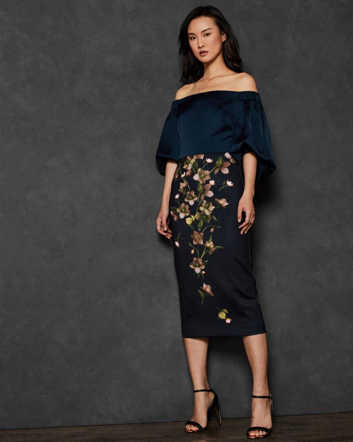 Ted Baker Arboretum Off Shoulder Midi Dress