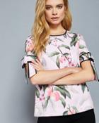 Ted Baker Blossom Bow Sleeve Top Light Pink
