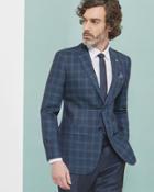 Ted Baker Checked Wool And Linen-blend Jacket