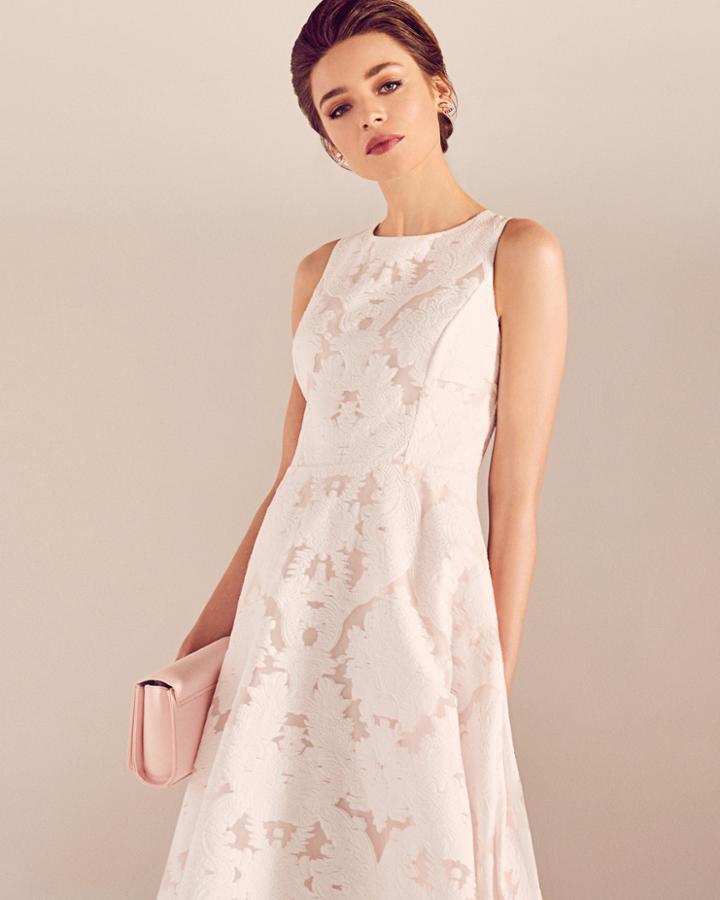Ted Baker Burnt Out Sleeveless Dress Ivory