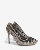 Ted Baker Exotic Leather Mesh Detail Court Shoes