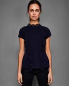 Ted Baker Pleated Lace High Neck Top