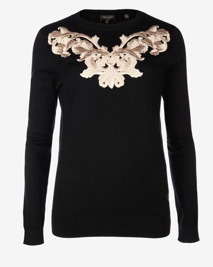 Ted Baker Metallic Embroidered Jumper