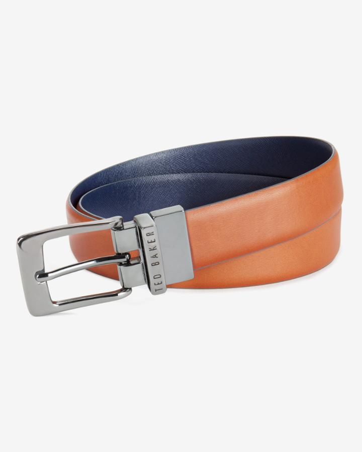 Ted Baker Reversible Crosshatch Leather Belt