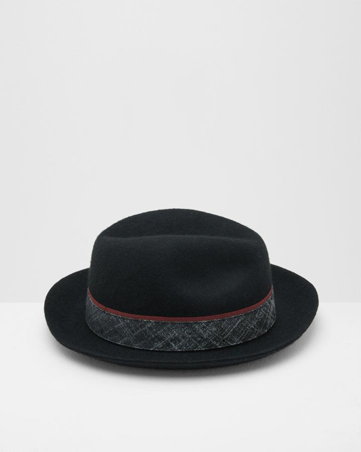 Ted Baker Contrast Wool Trim Fedora