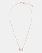 Ted Baker Mini Ornate Bow Crystal Pendant Necklace Clear