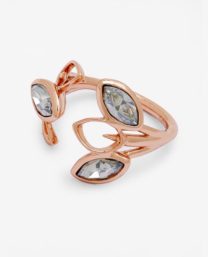 Ted Baker Swarovski Crystals Floral Ring Clear